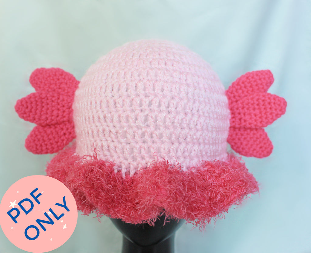 Crochet Axolotl Bucket Hat PDF Pattern