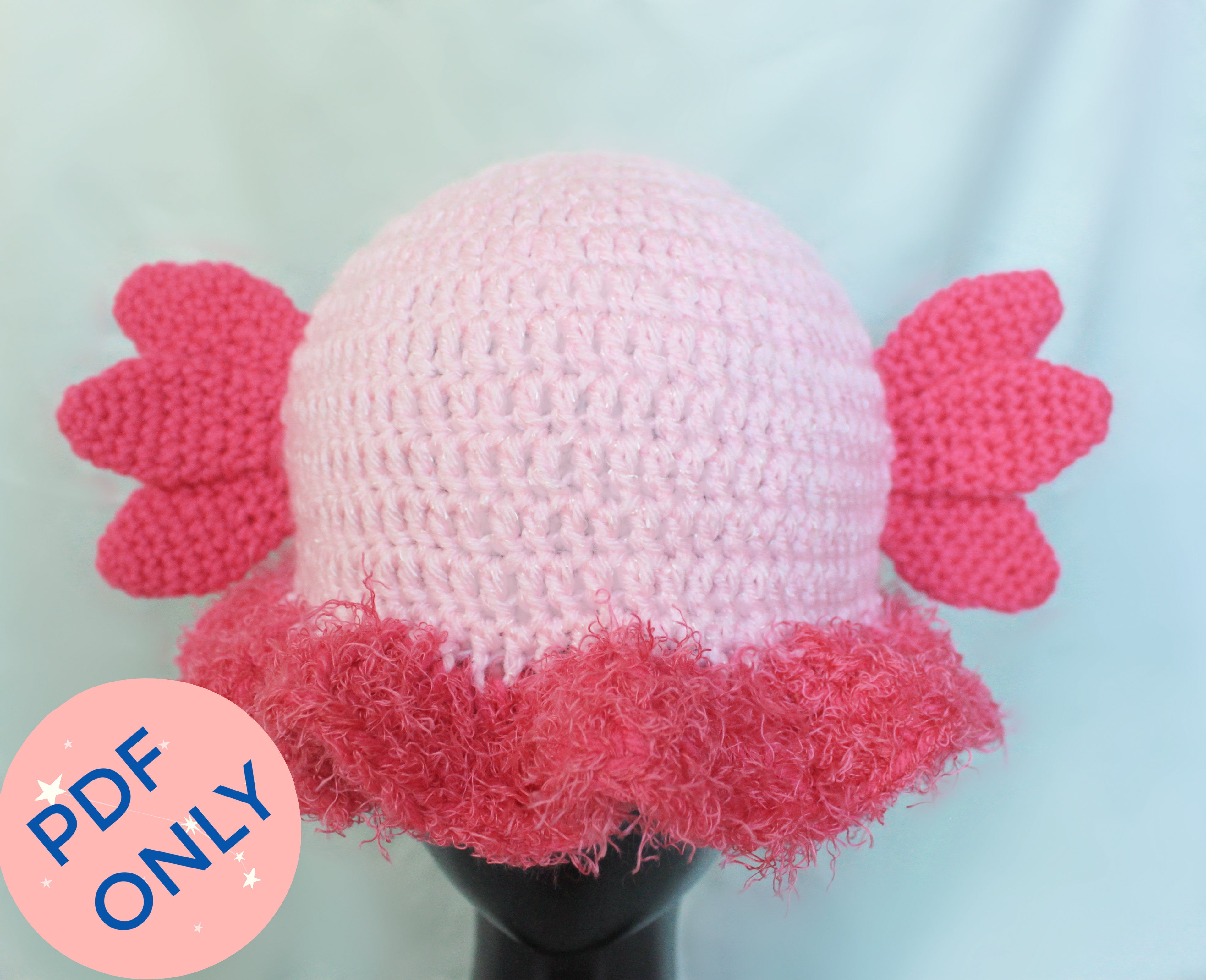 Crochet Axolotl Bucket Hat PDF Pattern