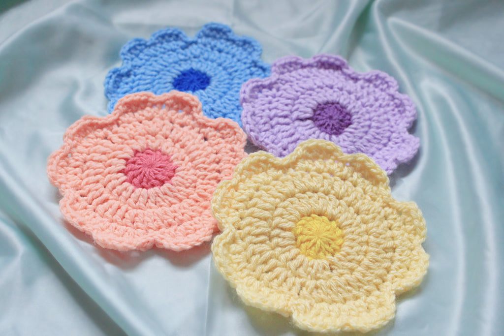 Crochet Blossom Coaster PDF Pattern