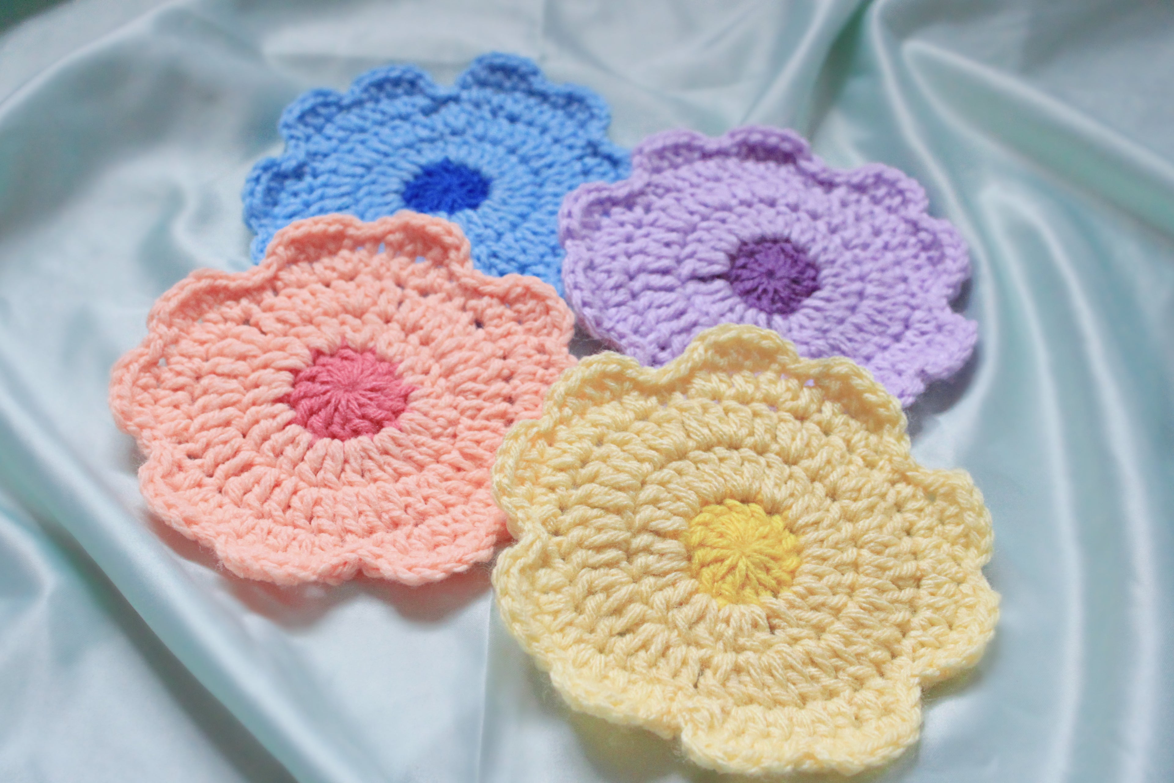Crochet Blossom Coaster PDF Pattern