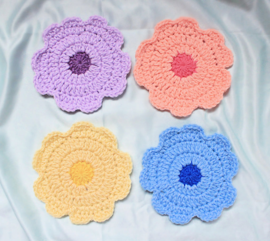 Crochet Blossom Coaster PDF Pattern