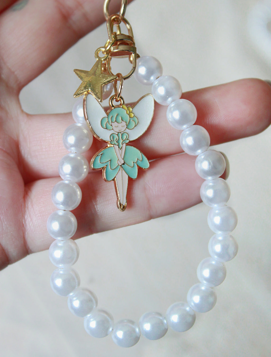 Summer Fairy Pearl Bag Charms | Handmade Fae Keychain Charms - 5 Styles