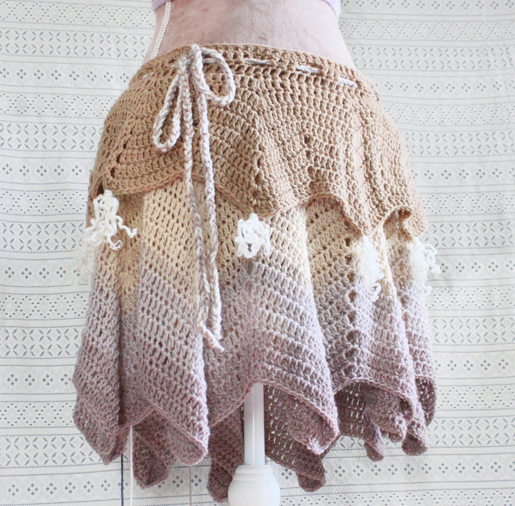 Brown Layered Skirt | Boho Festival Chevron | Mori Pixie Fashion