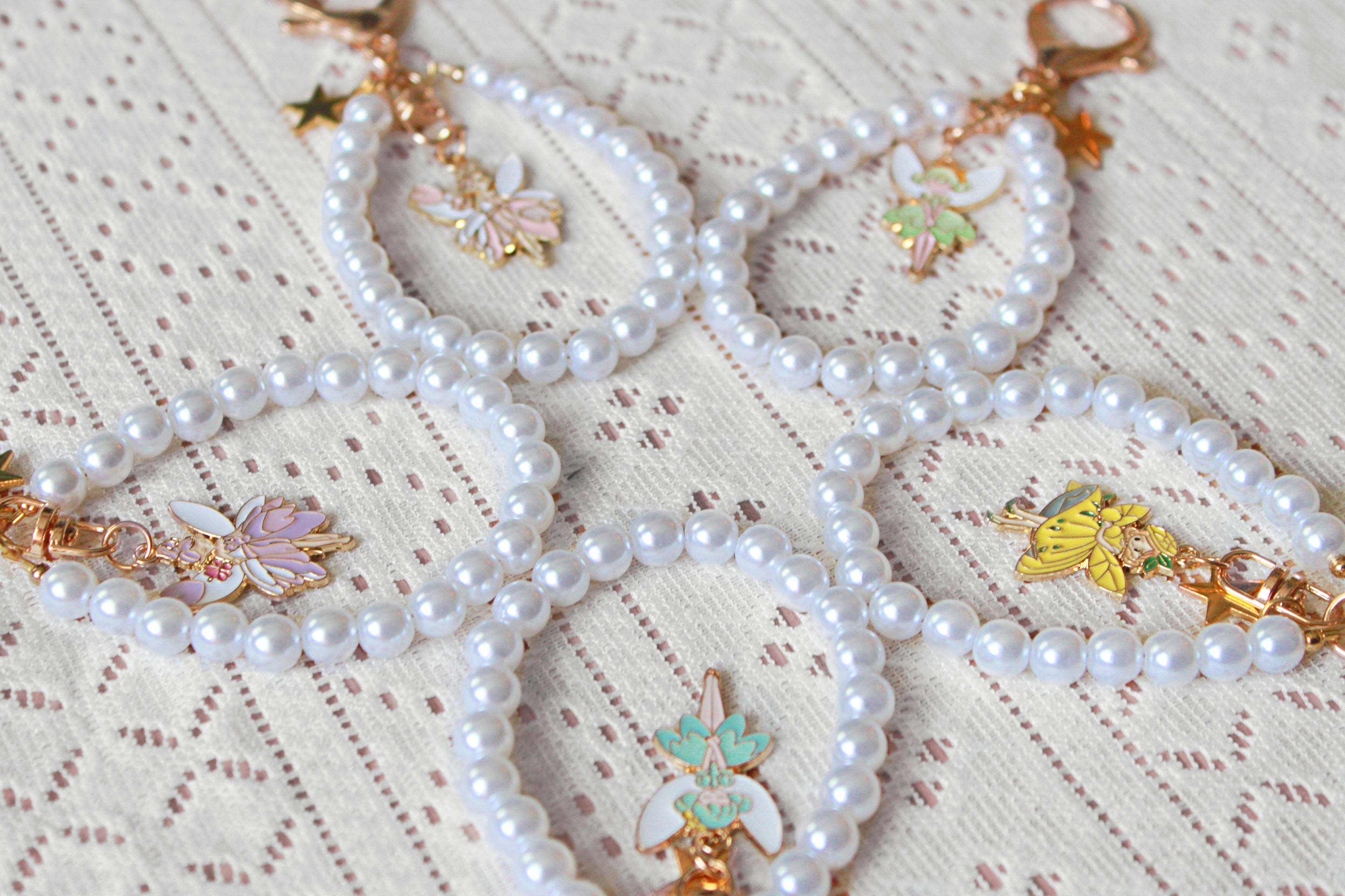 Summer Fairy Pearl Bag Charms | Handmade Fae Keychain Charms - 5 Styles