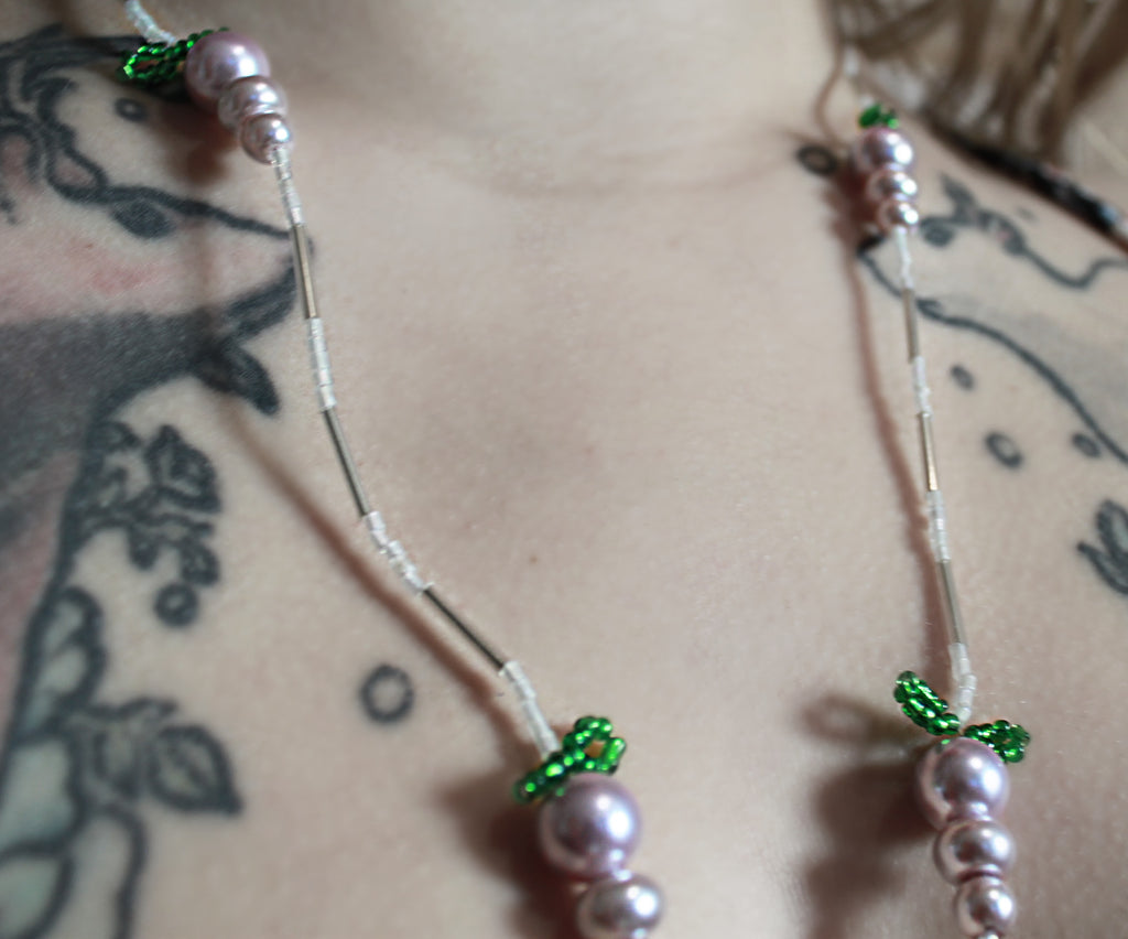 Fairy Carrots - Glass Pearl Necklace | Cottage Jewelry |