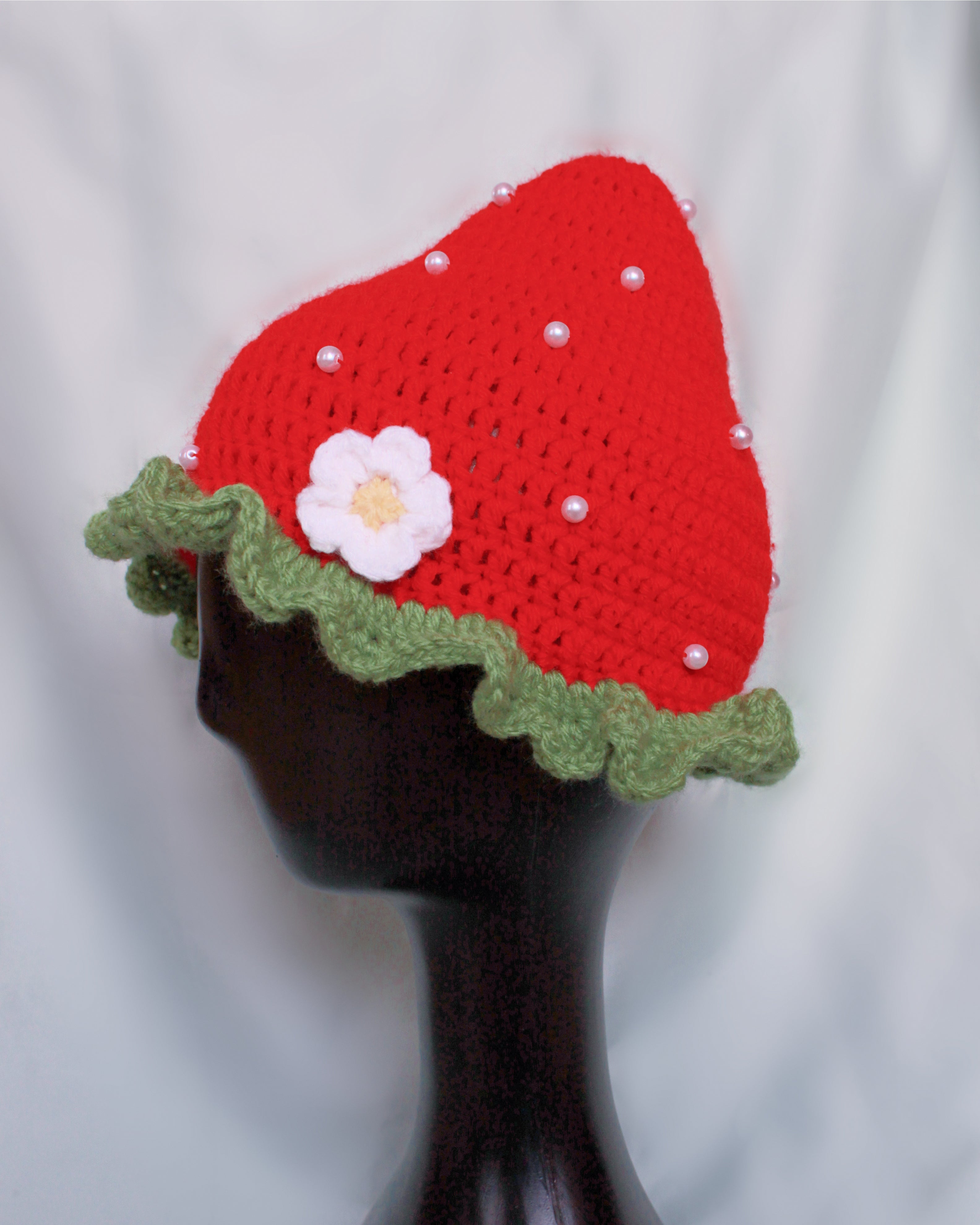 Spring Strawberry Crochet Sun Hat PDF Pattern