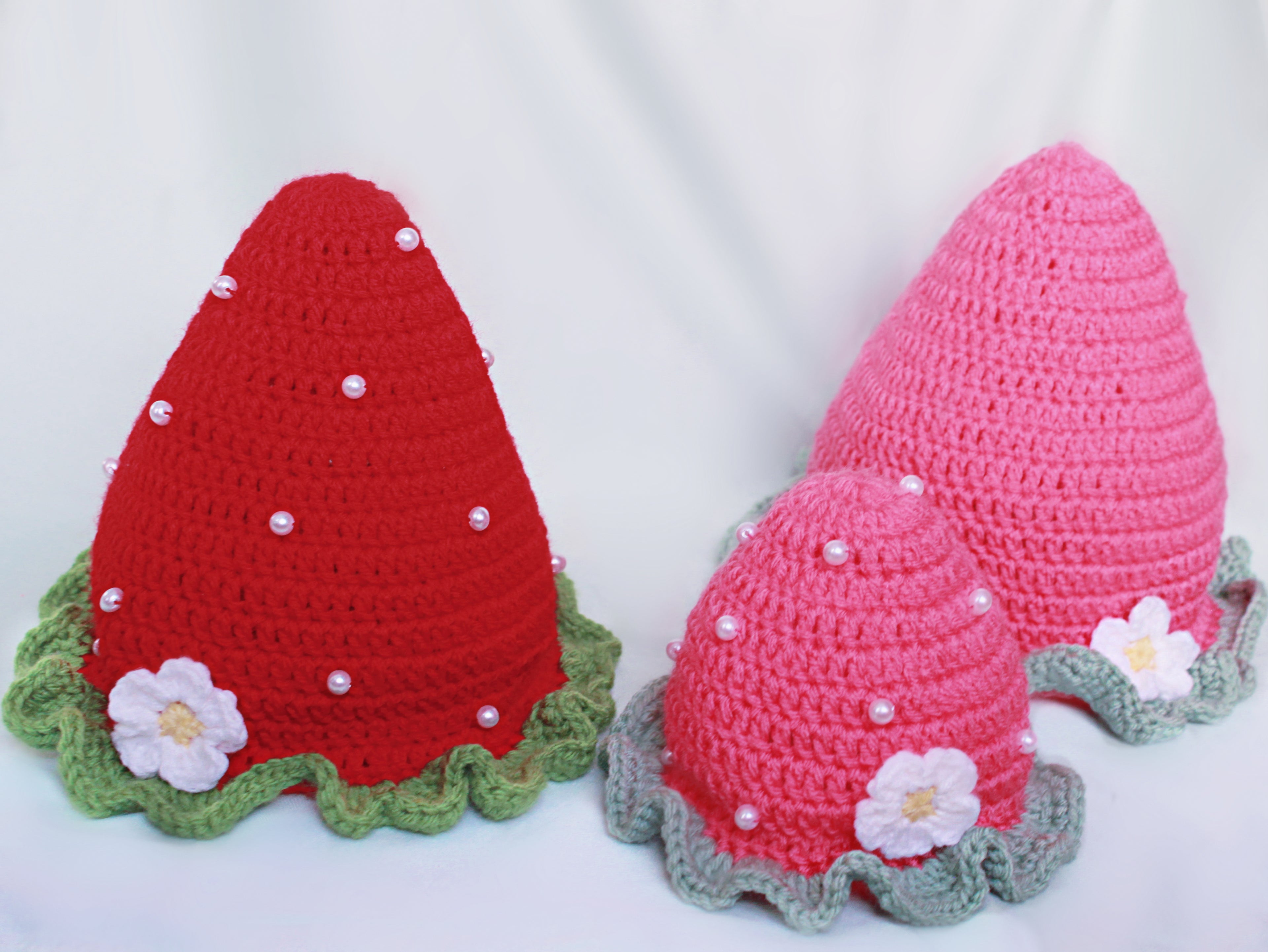 Spring Strawberry Crochet Sun Hat PDF Pattern