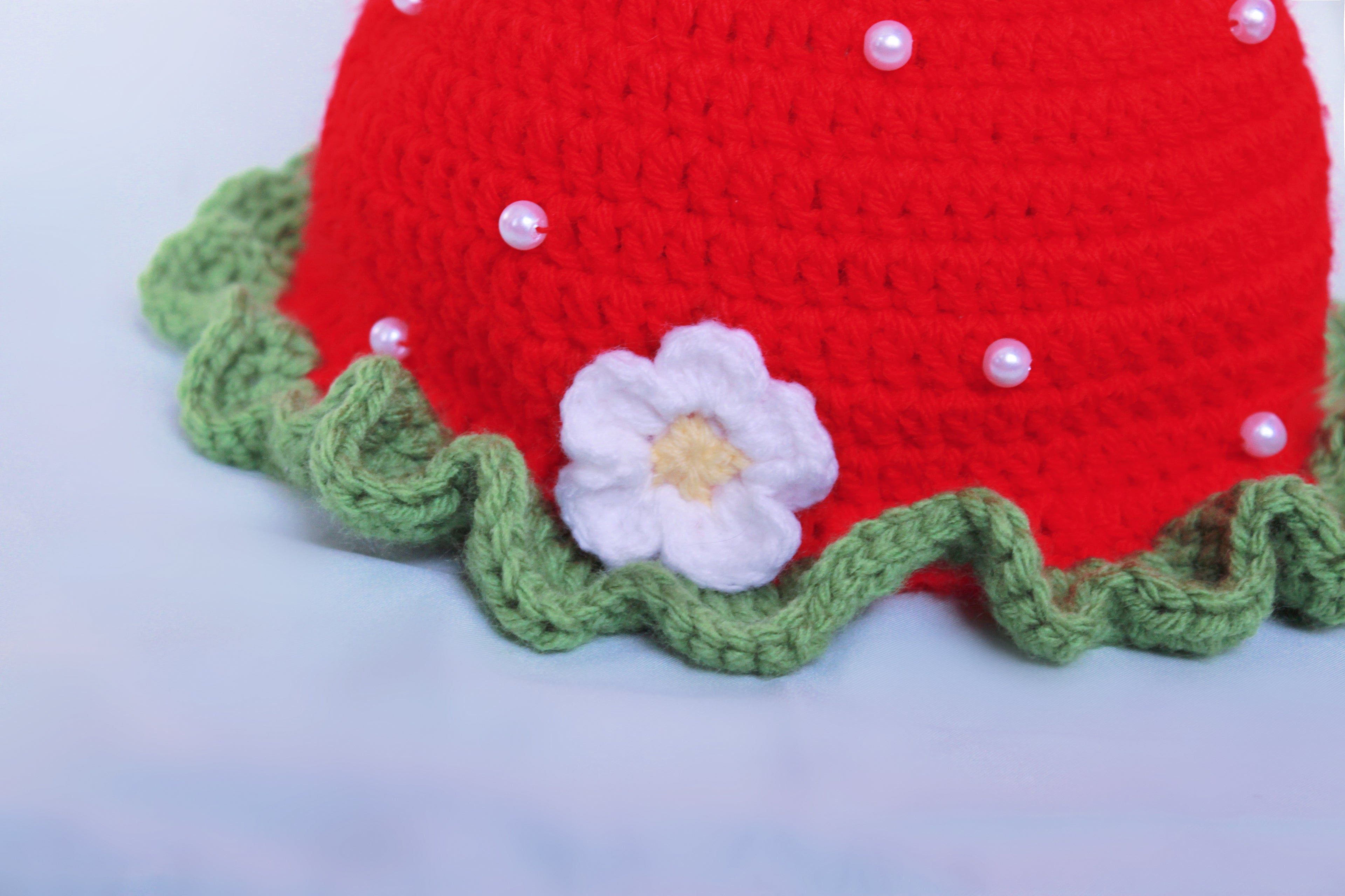 Spring Strawberry Crochet Sun Hat PDF Pattern
