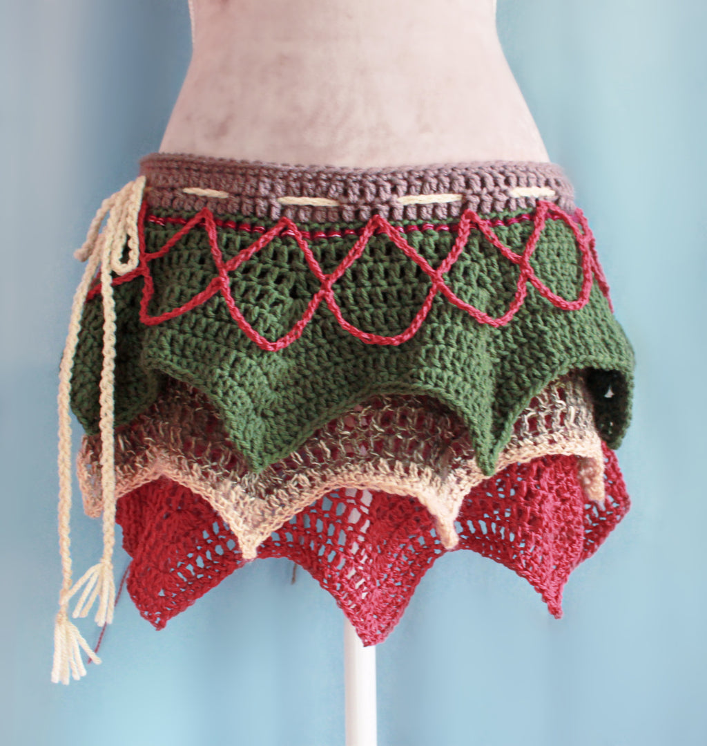 Green & Ombre Layered Skirt