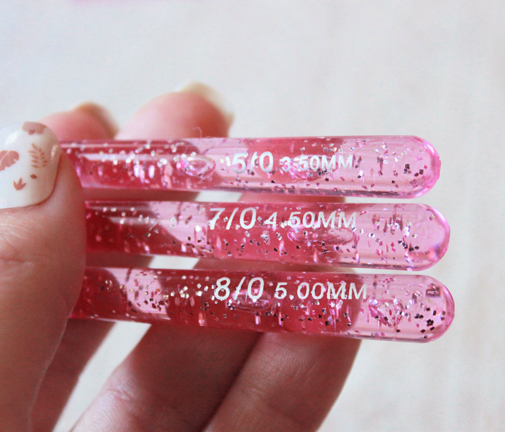 Glitter Pink Crochet Hook Set