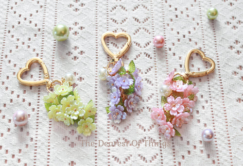 Beaded Hanging Floral Keychain