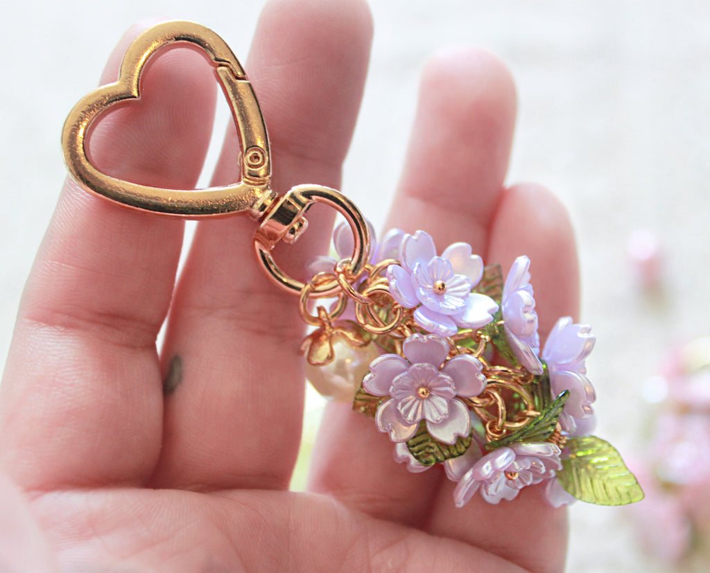 Beaded Hanging Floral Keychain