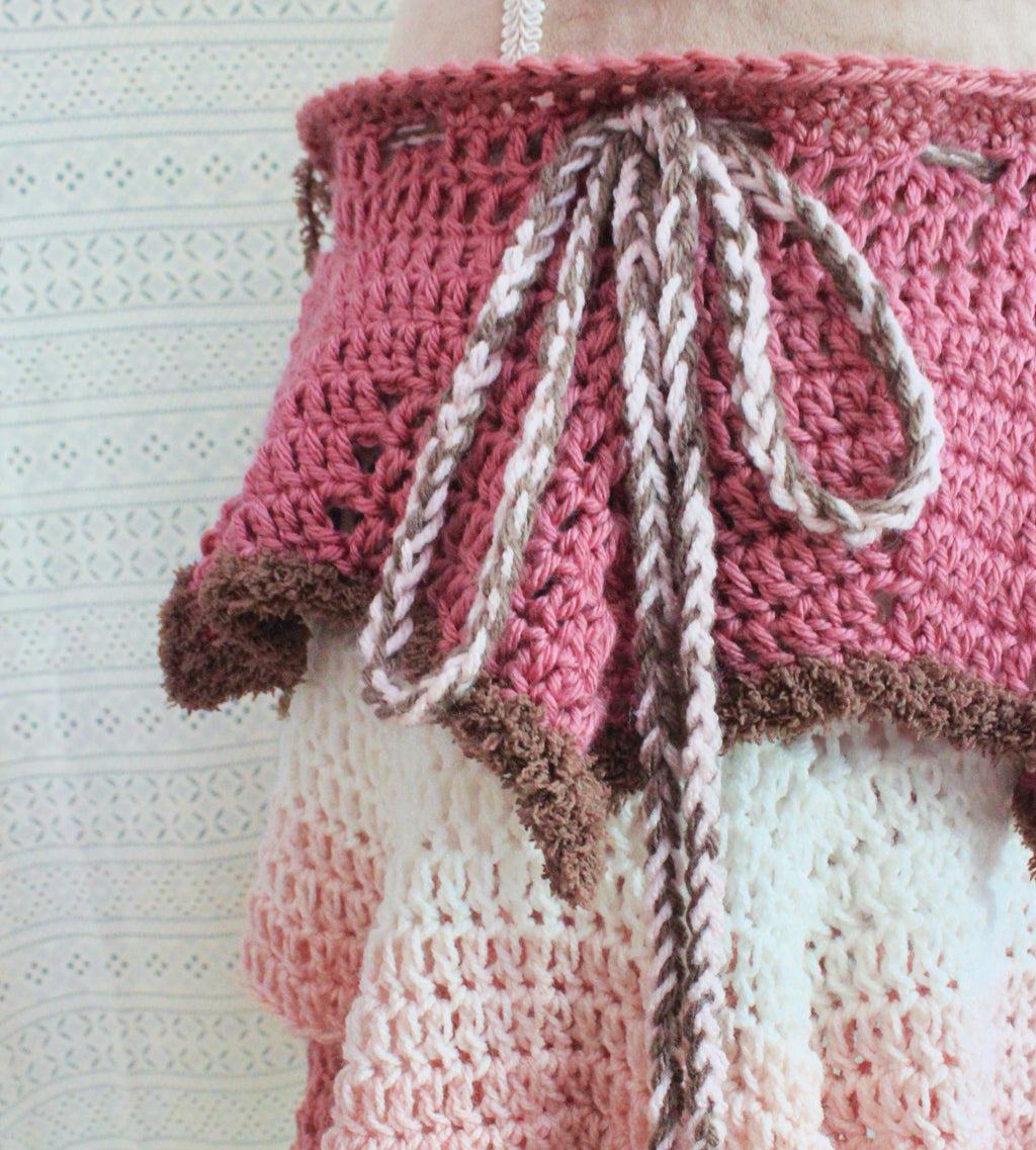 Pink & Brown Layered Skirt | Boho Festival Skirt | Mori Pixie Fashion
