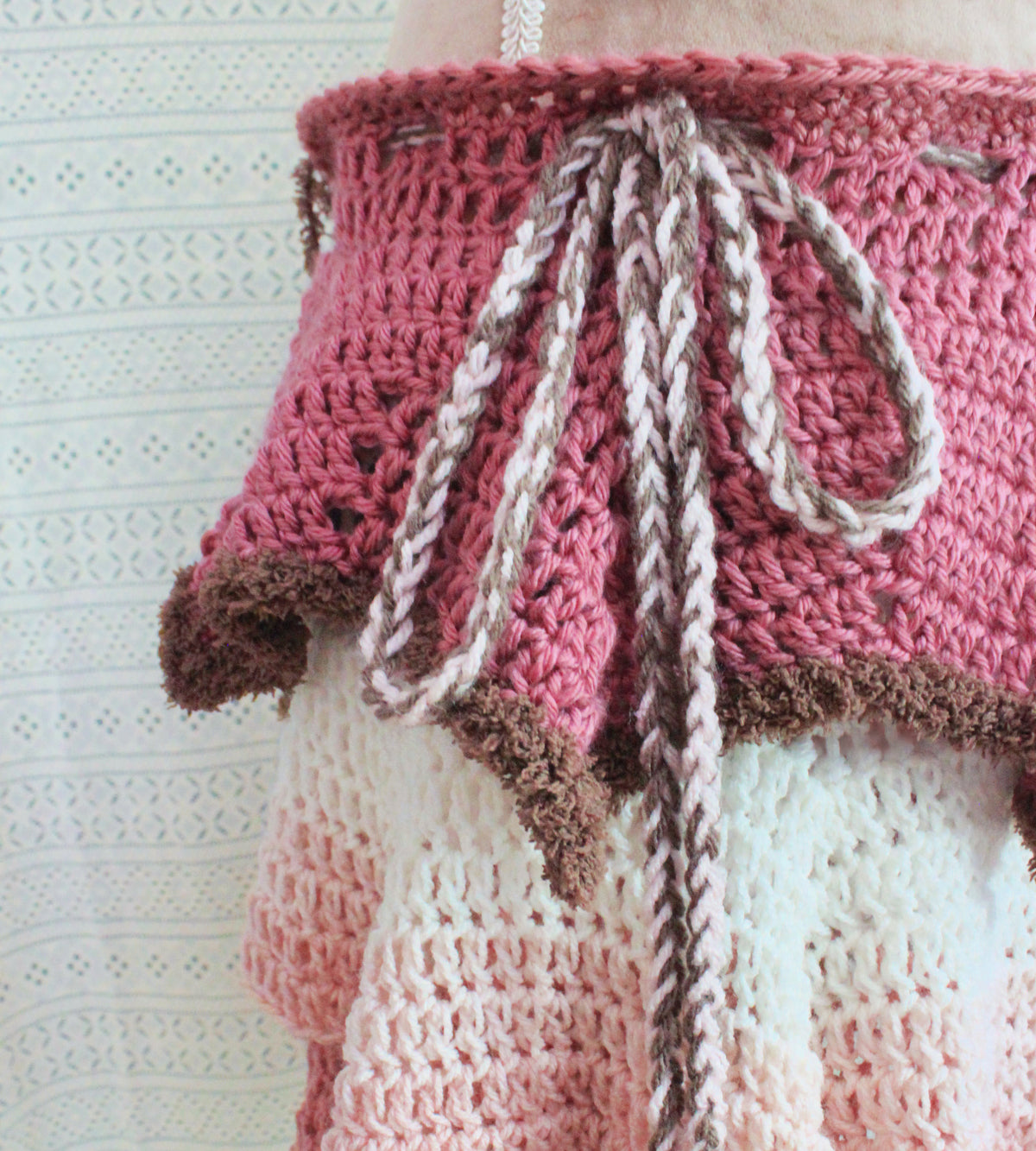 Pink & Brown Layered Skirt | Boho Festival Skirt | Mori Pixie Fashion