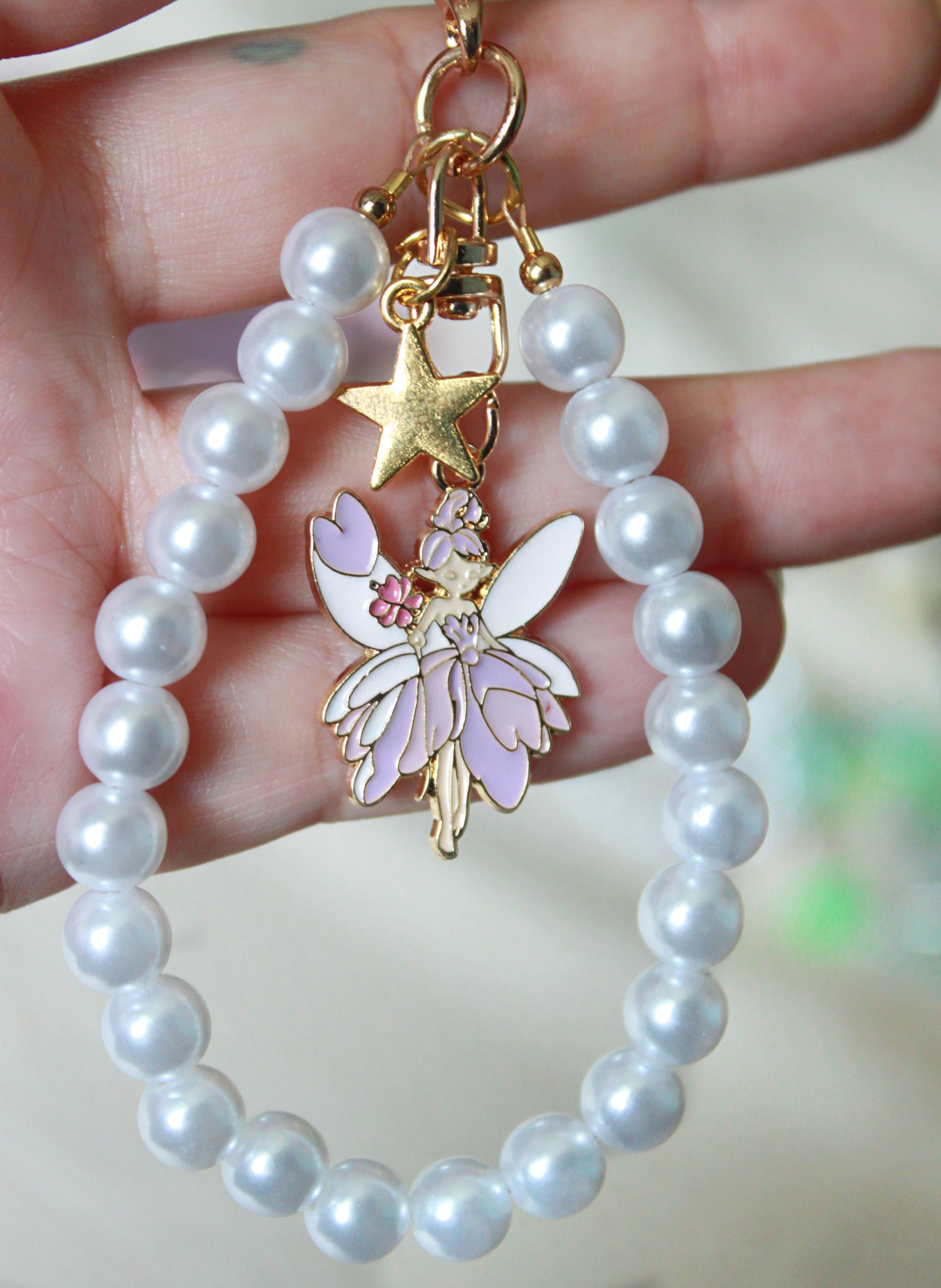 Summer Fairy Pearl Bag Charms | Handmade Fae Keychain Charms - 5 Styles