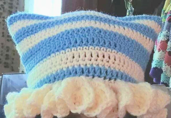 PDF Ruffled Cat Ear Beanie - Crochet Hat Pattern