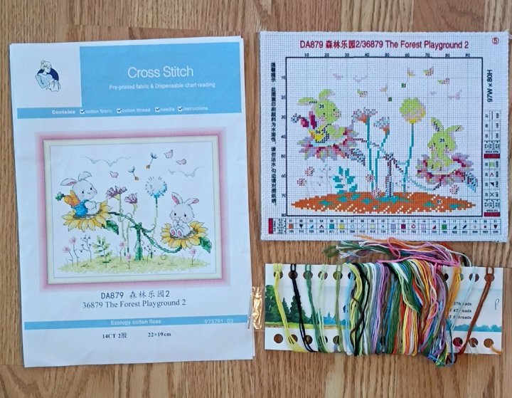 14ct Forest Playground | Joy Sunday Stamped Cross-Stitch Embroidery Kit (Backstitch)