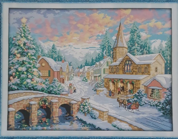 14ct Snowscape | Joy Sunday Stamped Cross-Stitch Embroidery Kit (Backstitch)