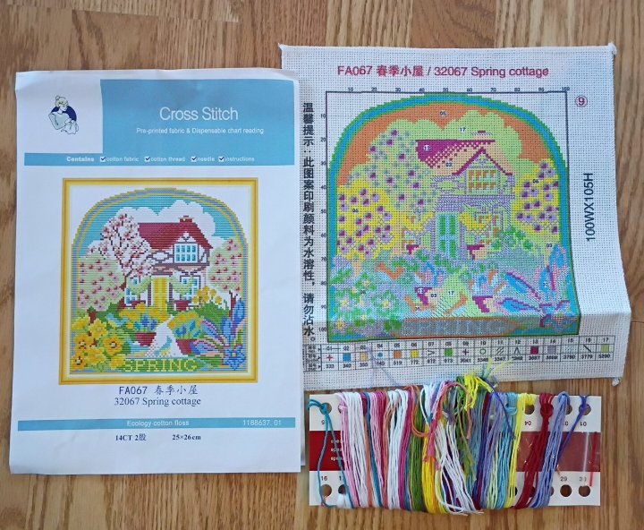 14ct Spring Cottage | Joy Sunday Stamped Cross-Stitch Embroidery Kit