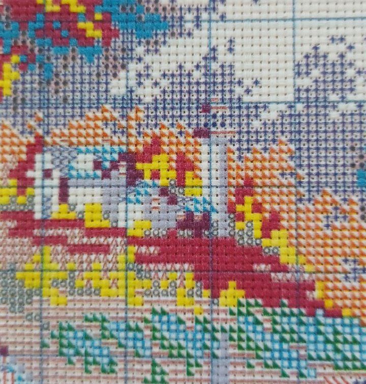 14ct European Villa | Joy Sunday Stamped Cross-Stitch Embroidery Kit (Backstitch)