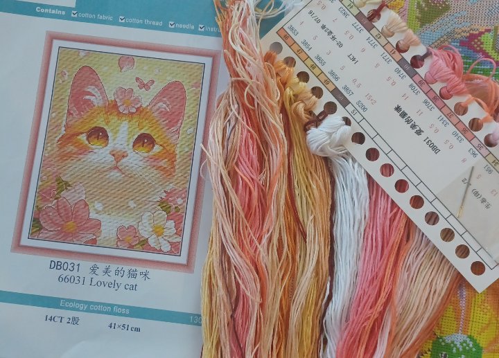 14ct Lovely Cat | Joy Sunday Stamped Cross-Stitch Embroidery Kit (Backstitch)