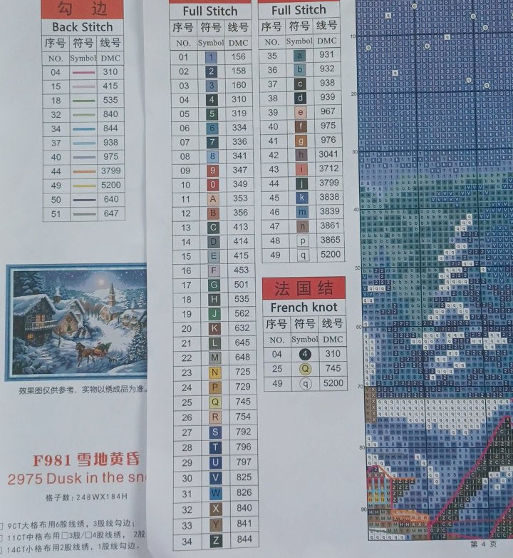 14ct Snow Town Stamped Kit | Joy Sunday Cross Stitch