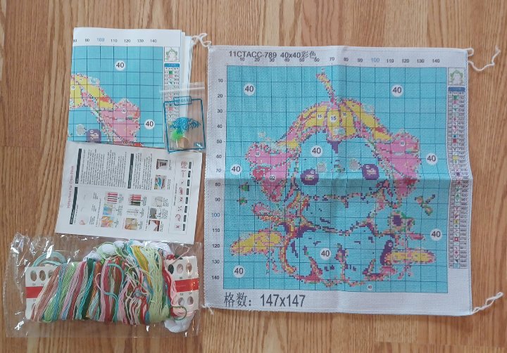 11ct Rain Hat Bunny | Stamped Cross-Stitch Embroidery Kit