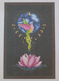 14ct Hummingbird Lotus | Counted Cross-Stitch Embroidery Kit (Backstitch+)