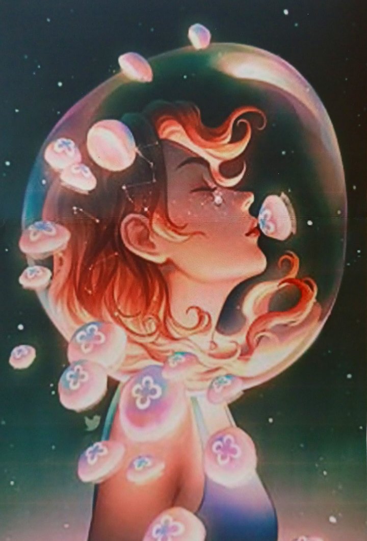 11ct Jellyfish Space Girl | Stamped Cross-Stitch Embroidery Kit