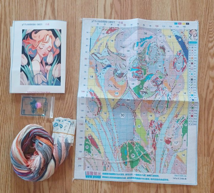 11ct Tulip Girl | Stamped Cross-Stitch Embroidery Kit