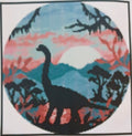 11ct Brontosaurus Dino | Stamped Cross-Stitch Embroidery Kit