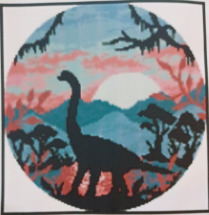 11ct Brontosaurus Dino | Stamped Cross-Stitch Embroidery Kit