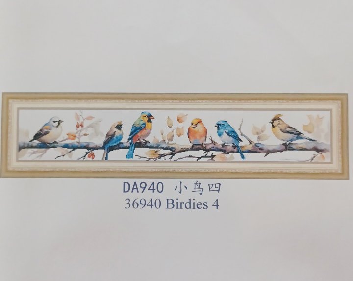14ct Bird Branch | Joy Sunday Stamped Cross-Stitch Embroidery Kit (Backstitch)