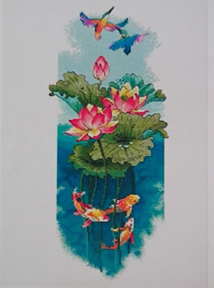 18ct Koi Pond | Counted Cross-Stitch Embroidery Kit (Backstitch+)