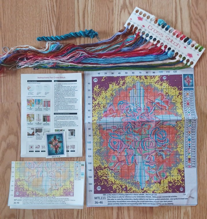 11ct Cross & Roses | Stamped Cross-Stitch Embroidery Kit