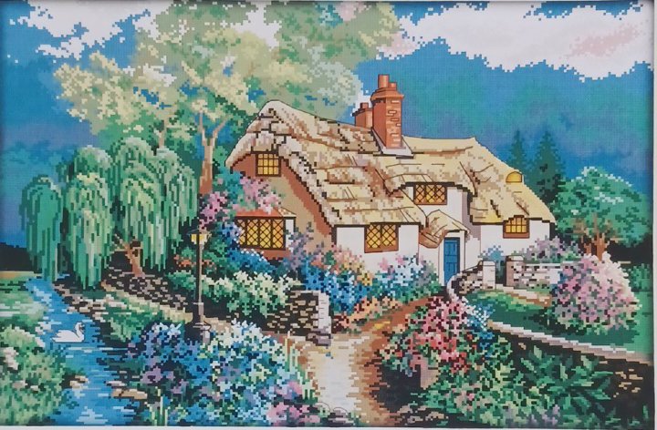 14ct Cottage Garden | Joy Sunday Stamped Cross-Stitch Embroidery Kit (Backstitch)