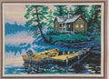 14ct Waterfront Home | Joy Sunday Stamped Cross-Stitch Embroidery Kit (Backstitch)