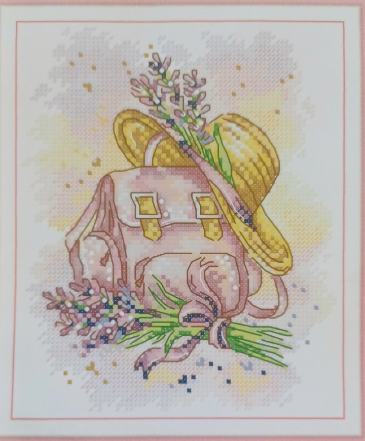14ct Lavender BackPack | Joy Sunday Stamped Cross-Stitch Embroidery Kit (Backstitch)