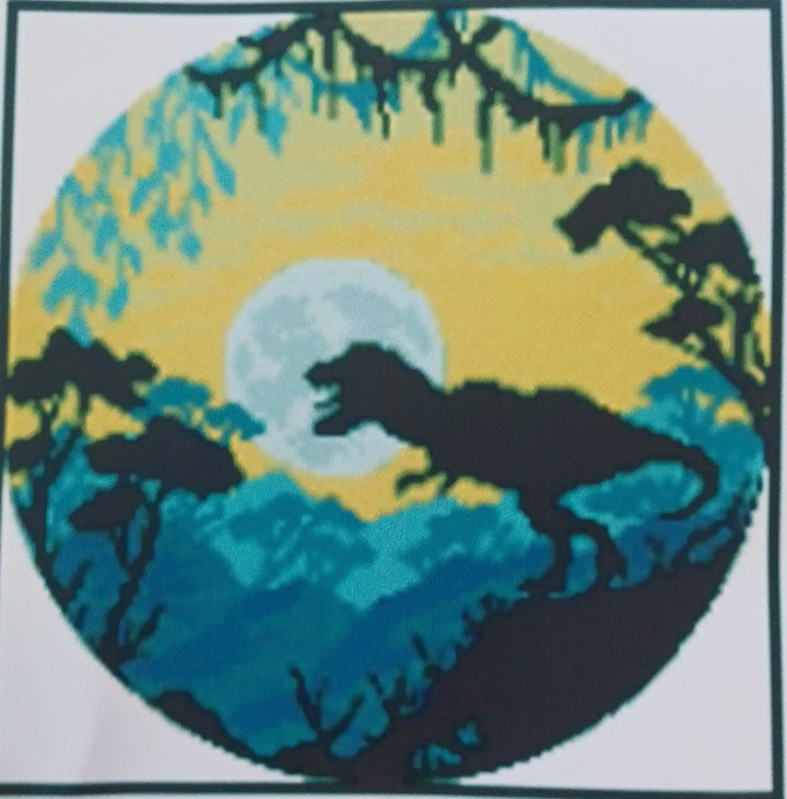 11ct T-Rex Dino | Stamped Cross-Stitch Embroidery Kit
